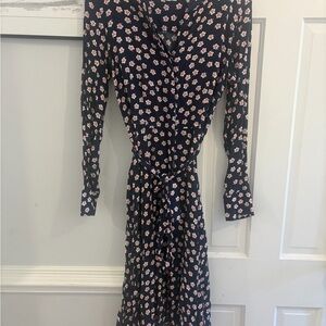 Boden Floral Navy Button up Dress